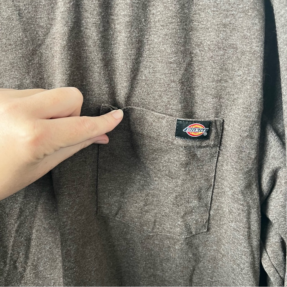 Dickies- Men’s Long Sleeve Shirt- Brown- Large - Picture 6 of 8